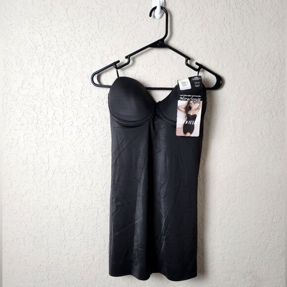 Miraclesuit Strapless Slip Dress Black Size 38B NWT - Picture 5 of 11